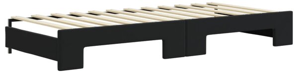 Dnevni krevet na razvlačenje s madracima crni 90x200 cm baršun - Crna / 90 x 200 cm