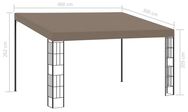 Zidna sjenica od tkanine 4 x 3 m smeđe-siva - Tupe / 4 x 3 m