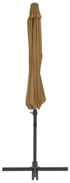 Konzolni vrtni suncobran s čeličnim stupom 300 cm smeđesiva - Tupe / 300 x 255 cm