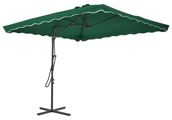 Vanjski suncobran s čeličnim stupom 250 x 250 cm zeleni - Zelena / N/A