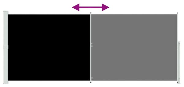 Uvlačiva bočna tenda za terasu 200 x 500 cm crna - Crna / 200 x 500 cm