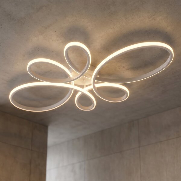 Trio Lighting Fly LED stropna svjetiljka, mat bijela, 4000 K, 83 cm x 45 cm, prigušiva, Bijela, Dnevni boravak/blagovaonica, Metal