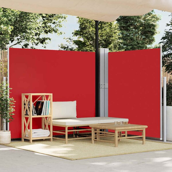 Uvlačiva bočna tenda za terasu 170 x 1200 cm crvena - Crvena / 170 x 1200 cm