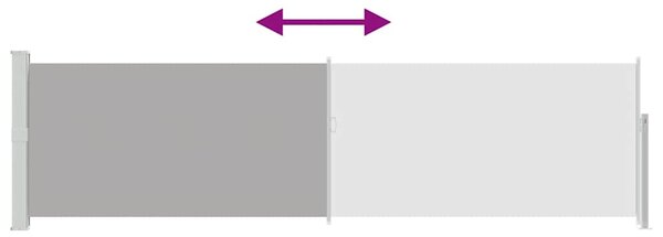 Uvlačiva bočna tenda za terasu 140 x 500 cm siva - Siva / 140 x 500 cm