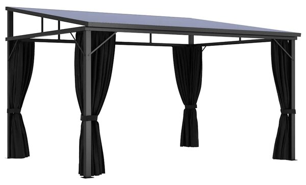 Sjenica sa zastorom 405 x 294 x 244 cm antracit - Antracitno siva