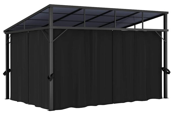 Sjenica sa zastorom 405 x 294 x 244 cm antracit - Antracitno siva