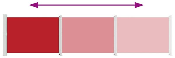 Uvlačiva bočna tenda za terasu 140 x 600 cm crvena - Crvena / 140 x 600 cm