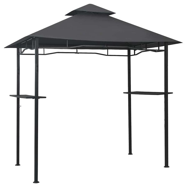 Nadstrešnica za roštilj 240 x 150 x 255 cm antracit čelična - Antracitno siva