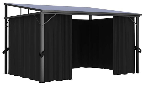 Sjenica sa zastorom 405 x 294 x 244 cm antracit - Antracitno siva
