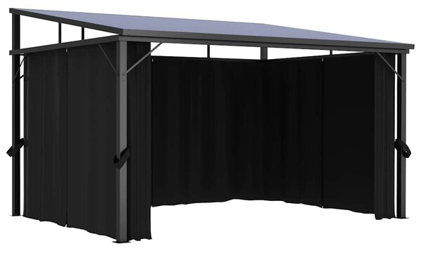 Sjenica sa zastorom 405 x 294 x 244 cm antracit - Antracitno siva