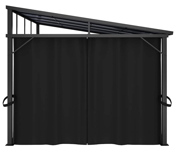 Sjenica sa zastorom 405 x 294 x 244 cm antracit - Antracitno siva