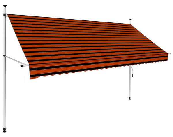 Tenda na ručno uvlačenje 300 cm narančasto-smeđa - Šarena / N/A