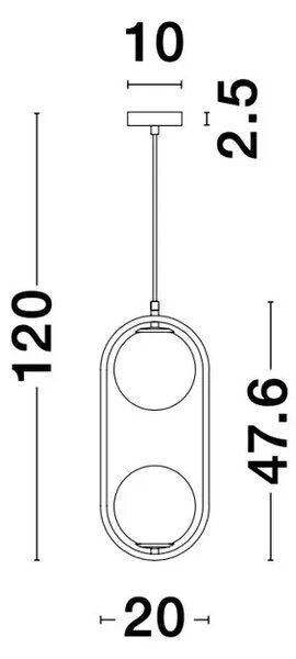 OBITAR VISILICA G9 /IP20/MESING ZLATNA NL9988171