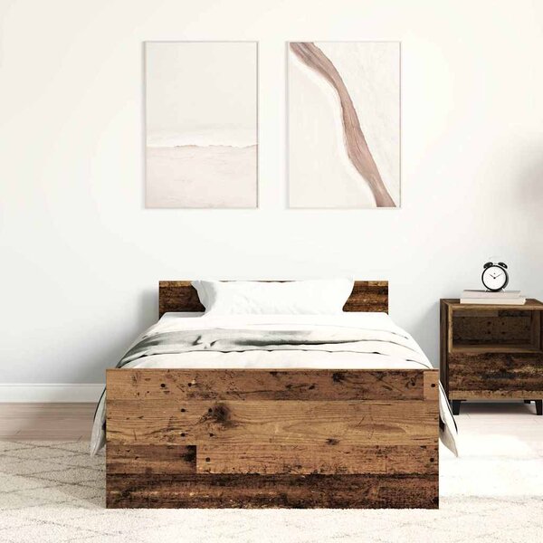 Okvir kreveta bez madraca staro drvo 75x190 cm - Smeđa / 75 x 190 cm
