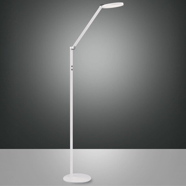 Fabas Luce Regina LED podna lampa, 1 žarulja, bijela, prigušiva, Bijela, Dnevni boravak/blagovaonica, Metal