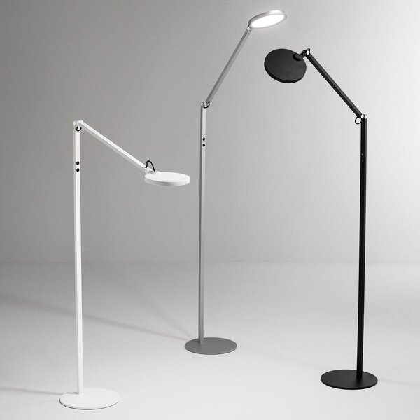 Fabas Luce Regina LED podna lampa, 1 žarulja, bijela, prigušiva, Bijela, Dnevni boravak/blagovaonica, Metal