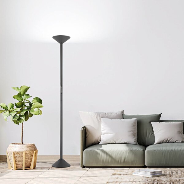 Fabas Luce LED podna lampa Tratto, antracit, metal, CCT, prigušljiva, prigušiva, Crno, Dnevni boravak/blagovaonica, Metal
