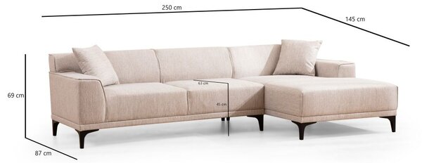 Atelier Del Sofa Kutna garnitura, Bijela, Petra R Corner - White