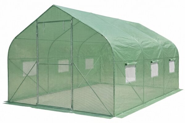 Politunel s metalnim okvirom 3x4,5m Garden Point zeleni s 2 vrata