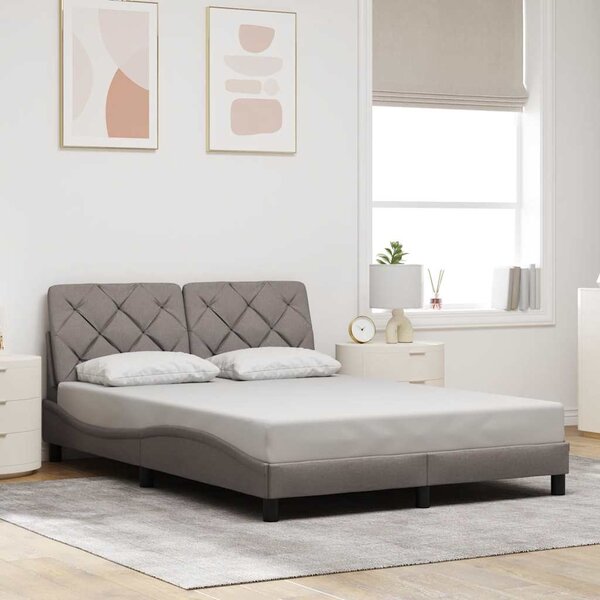 Okvir kreveta s LED-om bez madraca Taupe 140x190 cm tkanina - Tupe / 140 x 190 cm
