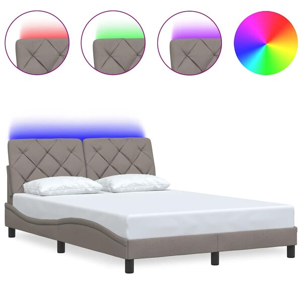 Okvir kreveta s LED-om bez madraca Taupe 140x190 cm tkanina - Tupe / 140 x 190 cm