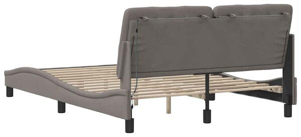 Okvir kreveta s LED-om bez madraca Taupe 140x190 cm tkanina - Tupe / 140 x 190 cm