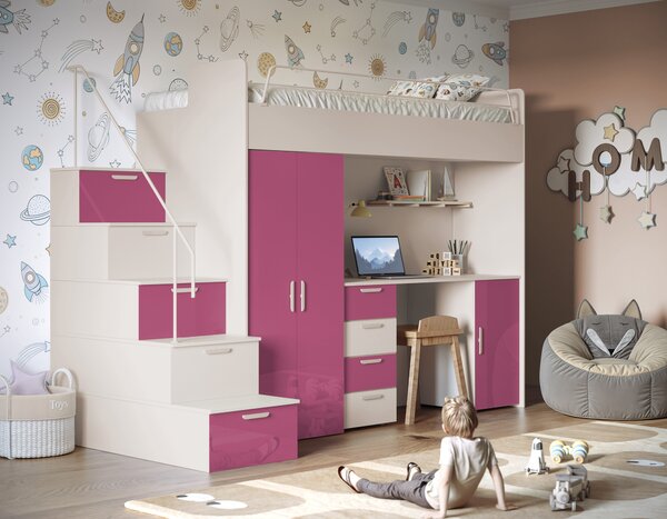 Zondo.hr Dječji krevet Ruby IV S (kašmir + ružičasti sjaj) (s podnicom). Akcija -20%. 1121258