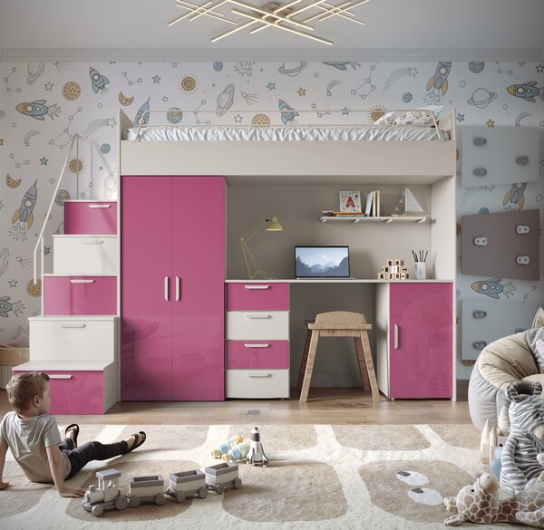 Zondo.hr Dječji krevet Ruby IV S (kašmir + ružičasti sjaj) (s podnicom). Akcija -20%. 1121258
