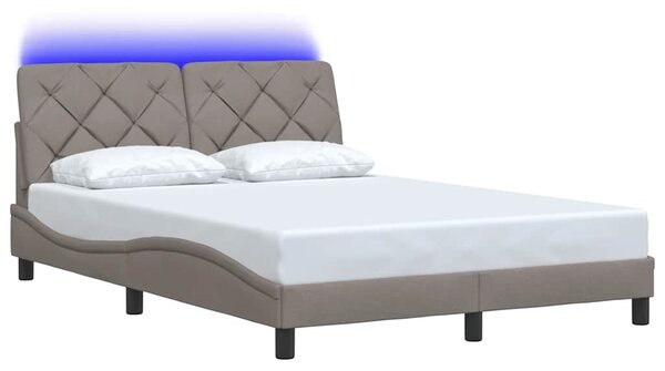 Okvir kreveta s LED-om bez madraca Taupe 140x190 cm tkanina - Tupe / 140 x 190 cm