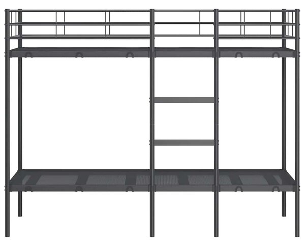 Krevet na kat bez madraca crni 75x190 cm čelik - Crna / 75 x 190 cm