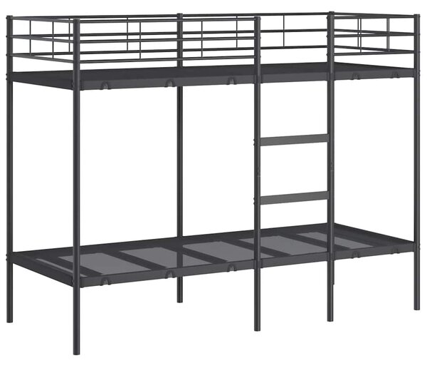 Krevet na kat bez madraca crni 75x190 cm čelik - Crna / 75 x 190 cm