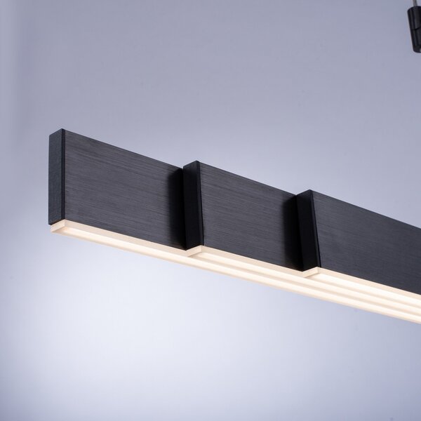PURE Moto LED viseća svjetiljka, platinasta, prigušljiva, CCT, prigušiva, Metalik, Dnevni boravak/blagovaonica, Metal