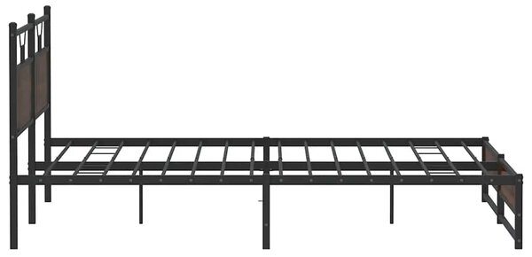 Metalni okvir kreveta bez madraca smeđa boja hrasta 193x201 cm - Smeđa / 193 x 201 cm