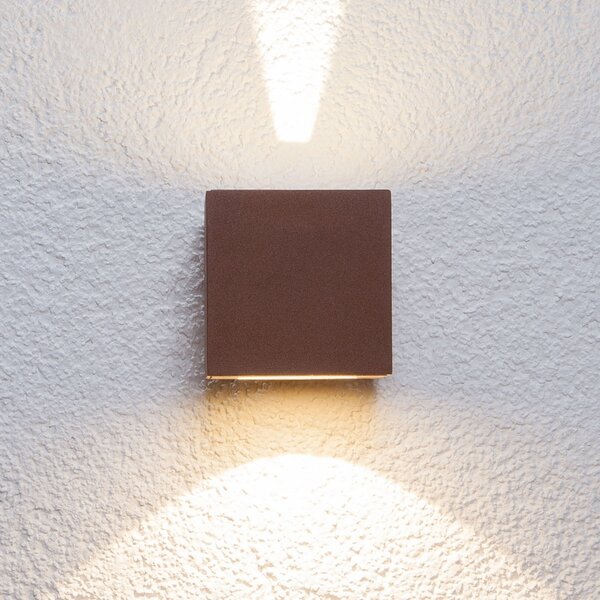 Lucande LED vanjska zidna svjetiljka Jarno, hrđa, metal, 9cm, Smeđa / hrđa, Metal
