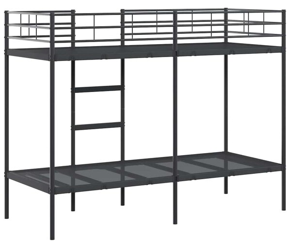 Krevet na kat bez madraca crni 75x190 cm čelik - Crna / 75 x 190 cm