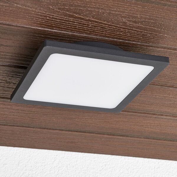 Lucande LED vanjska stropna svjetiljka Mabella, 23 cm, antracit, Crno, Aluminij