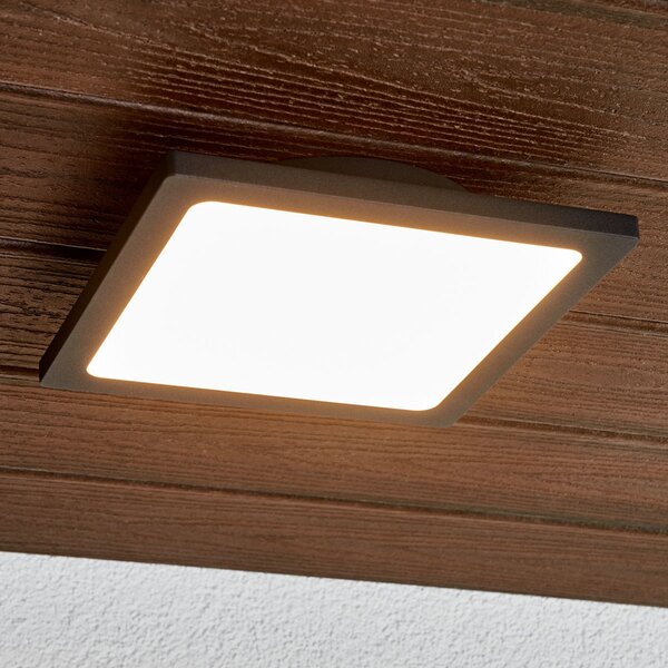 Lucande LED vanjska stropna svjetiljka Mabella, 23 cm, antracit, Crno, Aluminij