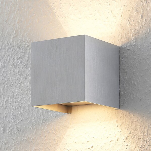 Arcchio zidna svjetiljka Zuzana, četvrtasta, u boji aluminija, G9, 10 cm, prigušiva, Metalik, Dnevni boravak/blagovaonica, Aluminij