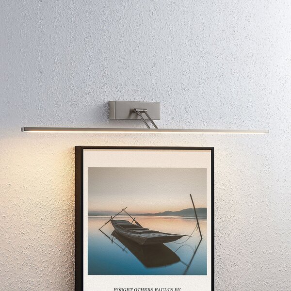 Lucande LED svjetlo za sliku Thibaud, 84 cm, nikal, aluminij, Sivo, Dnevni boravak/blagovaonica, Metal