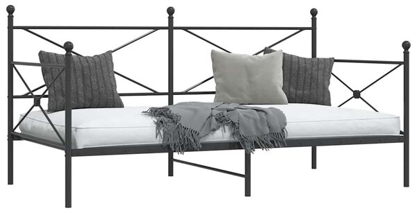 Dnevni krevet bez madraca crni 107x203 cm čelik - Crna / 107 x 203 cm