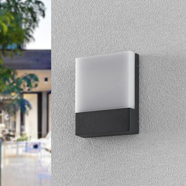 Lindby Vanira LED vanjska zidna svjetiljka, četvrtasta, Crno, Metal