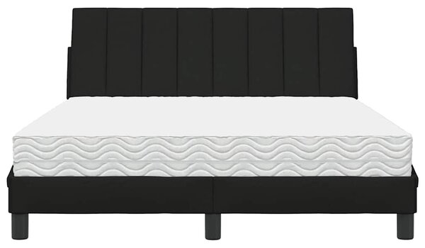 Krevet s madracem Hanko crni 120 x 200 cm od tkanine - Crna / 120 x 200 cm