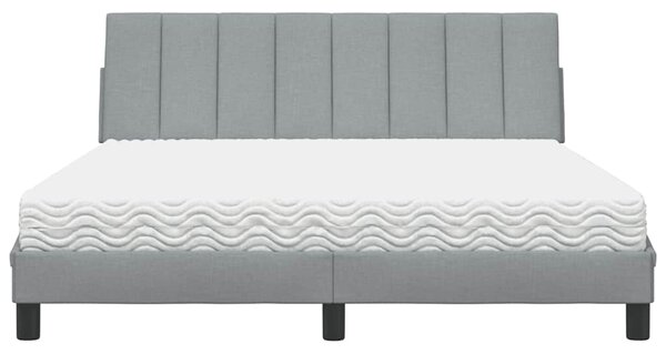 Krevet s madracem Hanko svjetlosiva 160x200 cm tkanina - Siva / 160 x 200 cm
