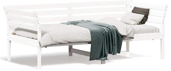 Dnevni krevet bez madraca bijeli 75x190 cm od masivne borovine - Bijela / 75 x 190 cm