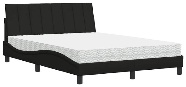 Krevet s madracem Hanko crni 120 x 200 cm od tkanine - Crna / 120 x 200 cm