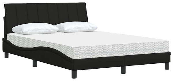 Krevet s madracem Hanko crni 120 x 200 cm od tkanine - Crna / 120 x 200 cm