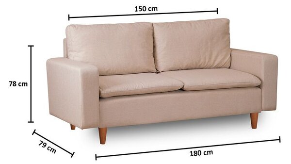 Atelier Del Sofa Dvosjed, Krem, Lungo - Cream