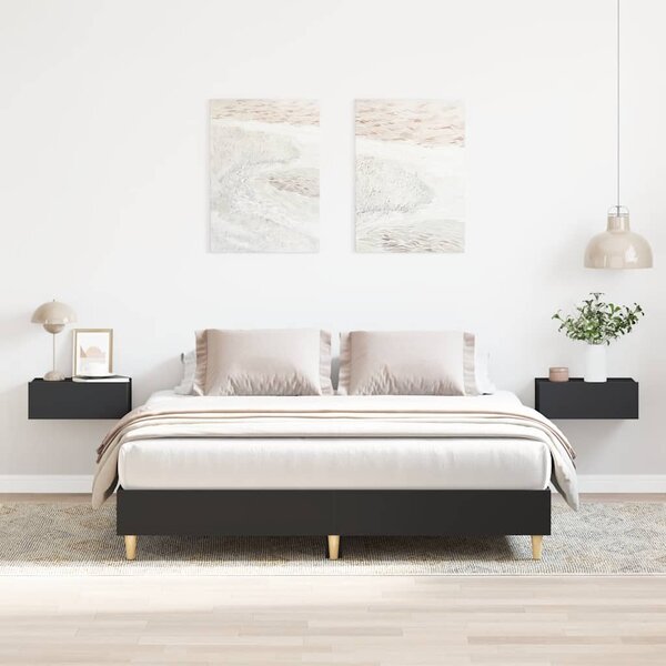 Okvir kreveta bez madraca crni 150x200 cm konstruirano drvo - Crna / 150 x 200 cm
