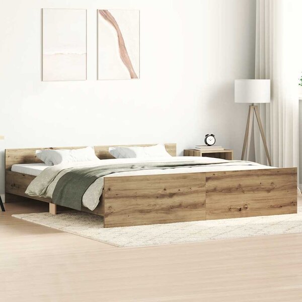 Okvir kreveta bez madraca boja hrasta artisan 180x200 cm - Smeđa / 180 x 200 cm
