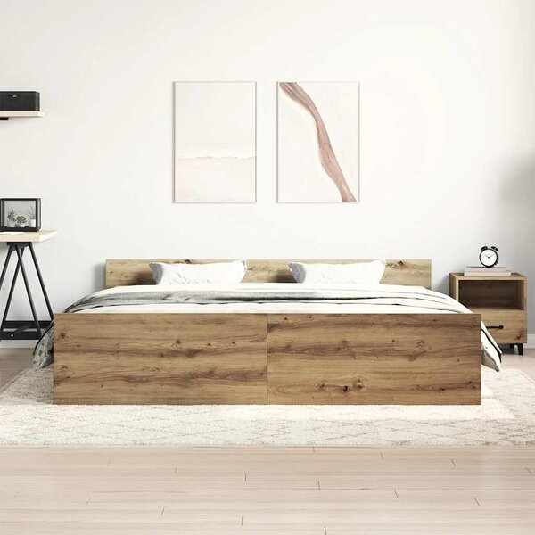 Okvir kreveta bez madraca boja hrasta artisan 180x200 cm - Smeđa / 180 x 200 cm